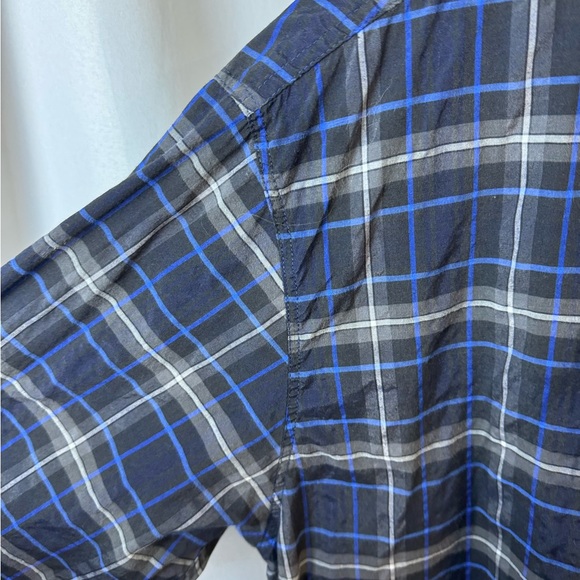 Walnut Creek Size XL Long SLEEVE COTTON BLEND‎ Blue/Gray Plaid Button Down Shirt - Picture 4 of 11